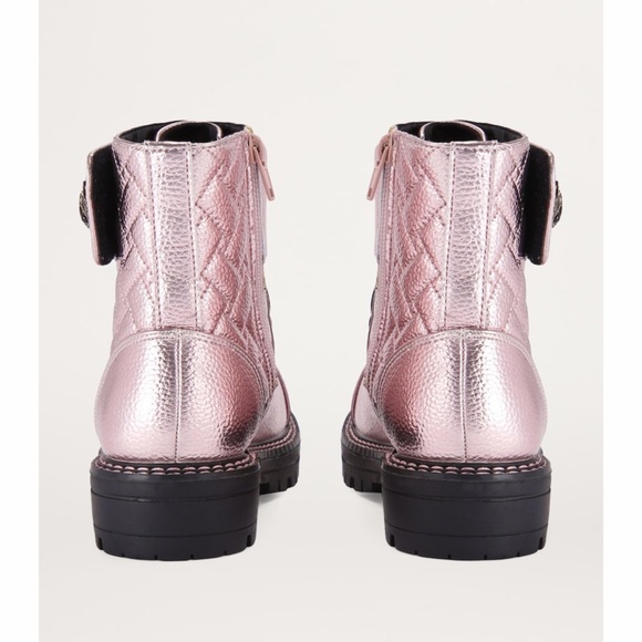 NEW! Kurt Geiger London Kensington Strap Leather Pink Metallic Boots - Size 6 - Picture 4 of 12